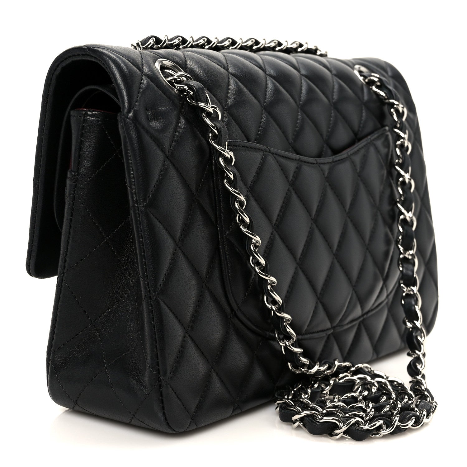 Chanel Lambskin Quilted Medium Double Flap Black