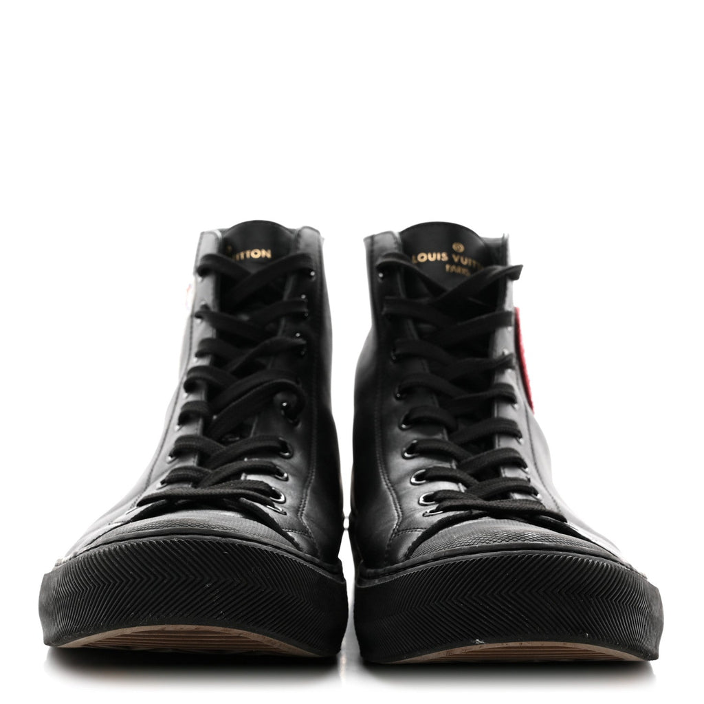 Louis Vuitton Calfskin LV League Tattoo Sneaker Boots 8.5 Black