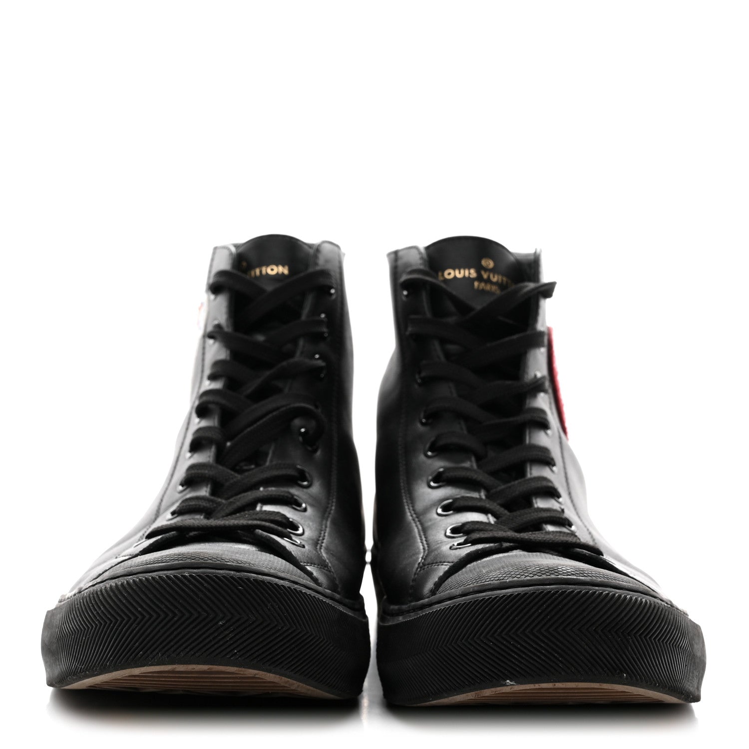 Louis Vuitton Calfskin LV League Tattoo Sneaker Boots 8.5 Black