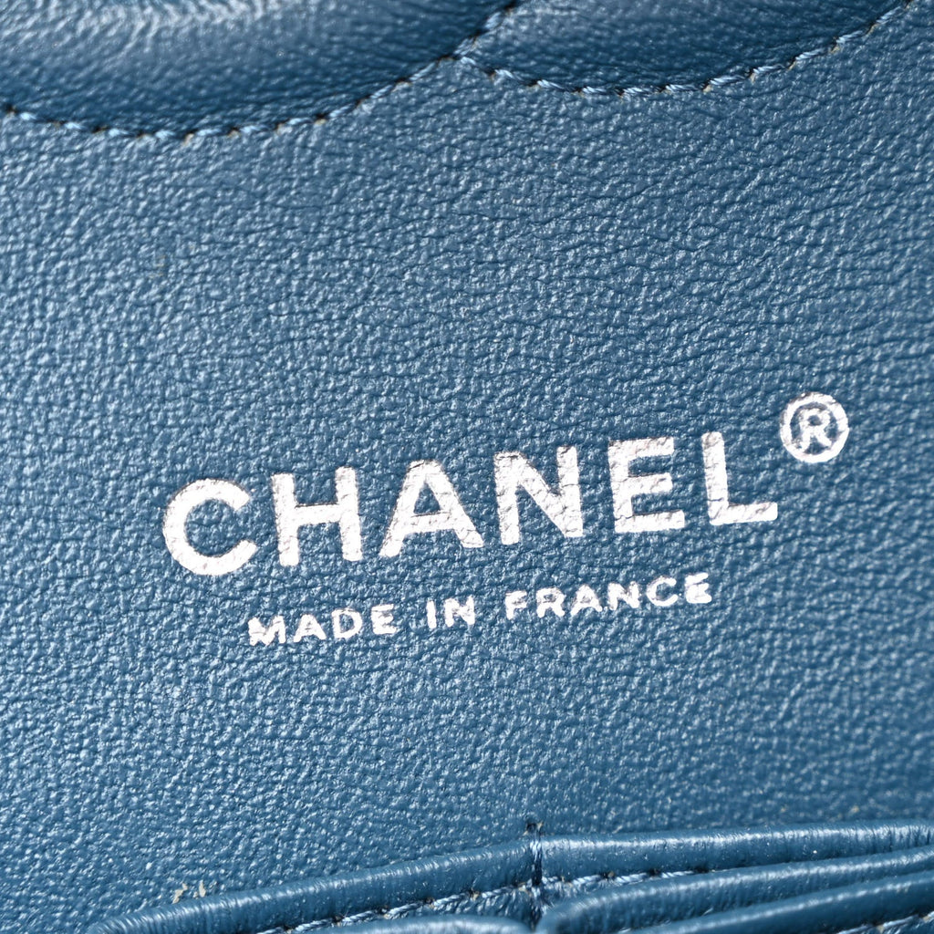 Chanel Pearly Caviar Quilted Medium Double Flap Blue