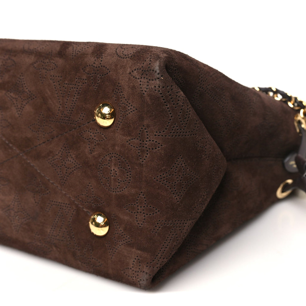 Louis Vuitton Suede Mahina Shearling Cozygram Bella Chocolate