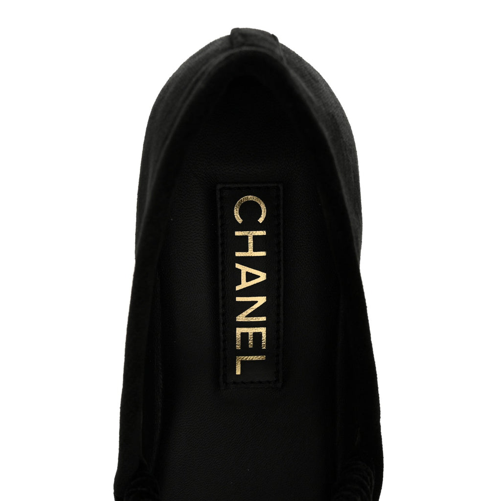 Chanel Velvet Mary Jane Flats 39 Black