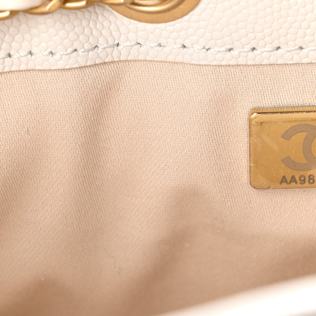 Chanel Caviar Quilted Mini Chanel 25 Handbag White