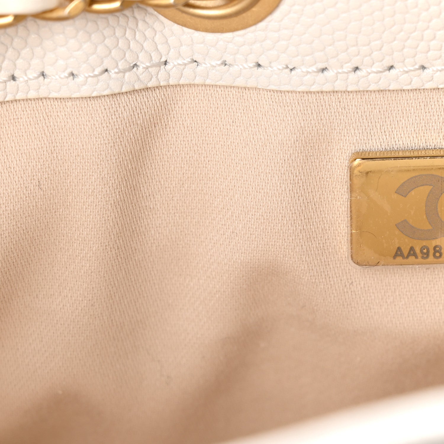Chanel Caviar Quilted Mini Chanel 25 Handbag White