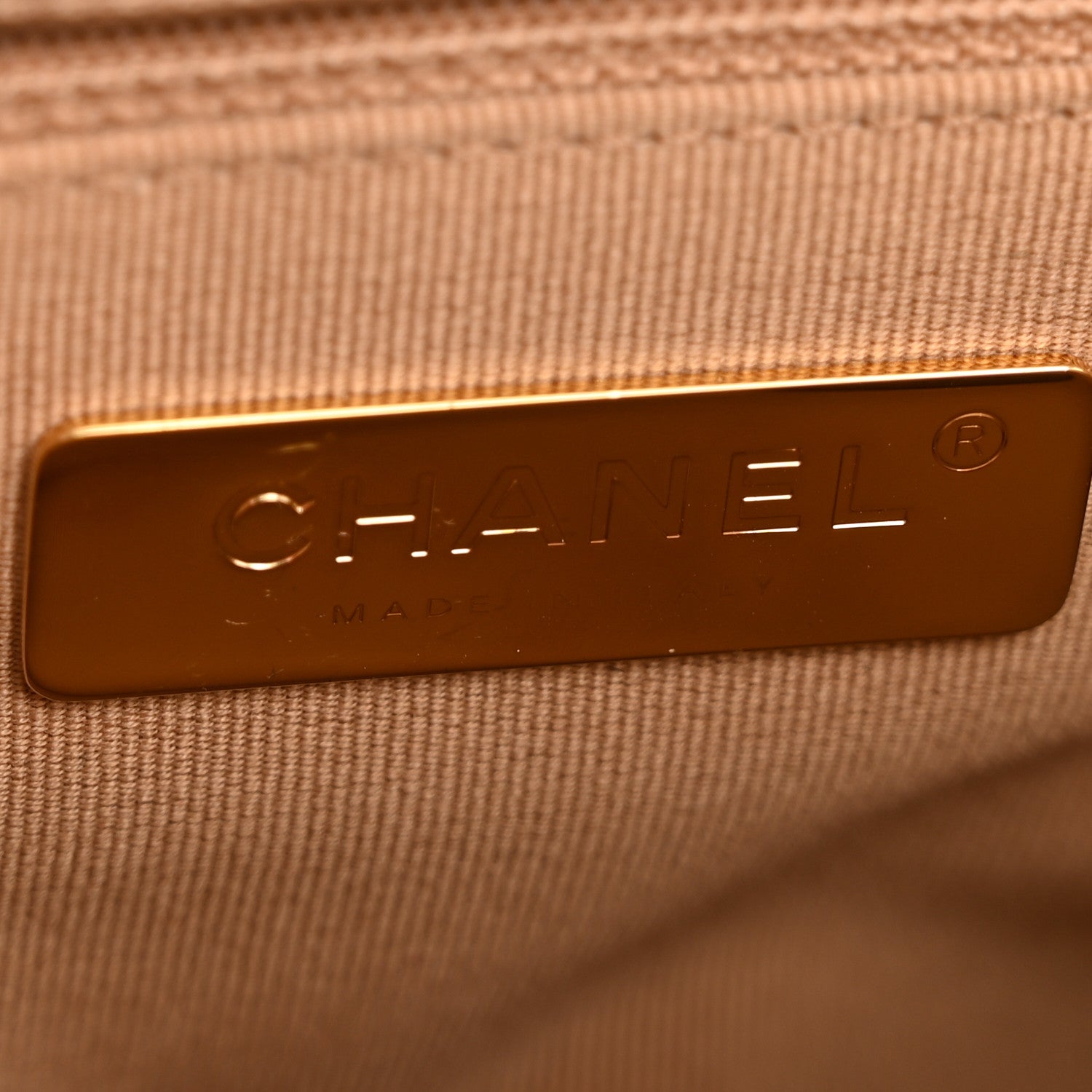Chanel Lambskin Quilted Medium Chanel 19 Flap Beige