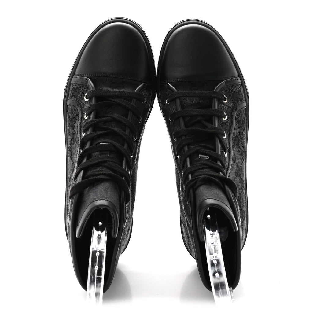 Gucci Monogram High Top Sneakers 38 Black