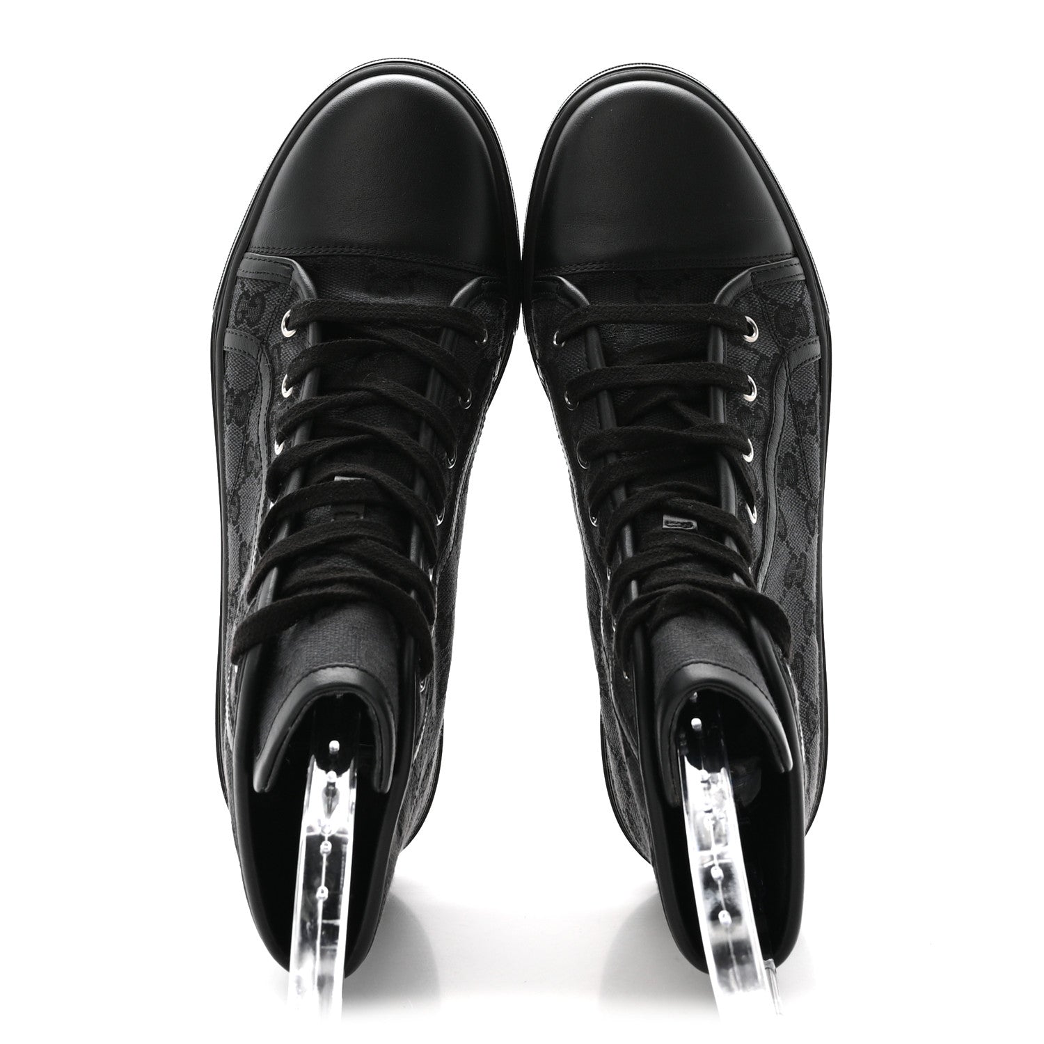 Gucci Monogram High Top Sneakers 38 Black