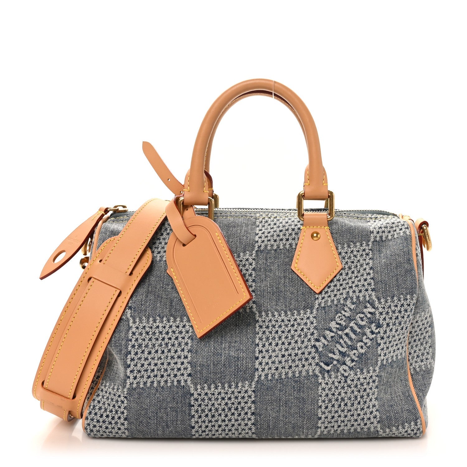 Louis Vuitton Damier Denim 3D Speedy Bandouliere 25 Bleu