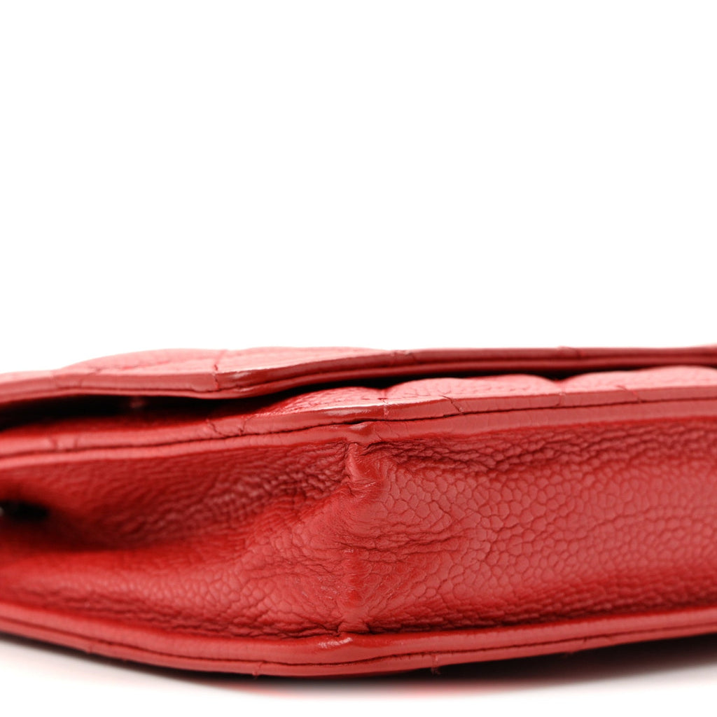 Chanel Caviar Quilted Wallet On Chain WOC Red