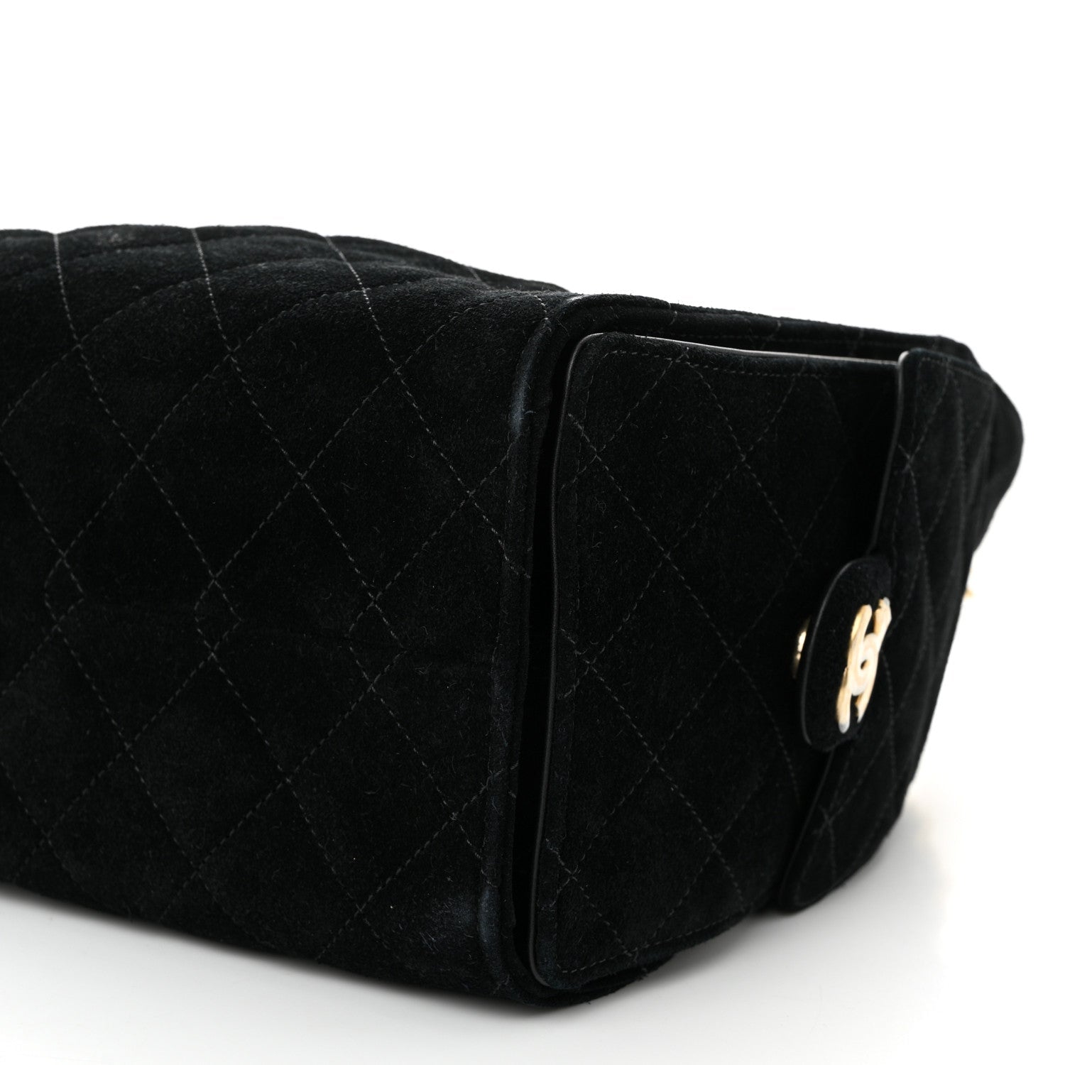Chanel Suede Quilted Small Chanel 25 Handbag Black
