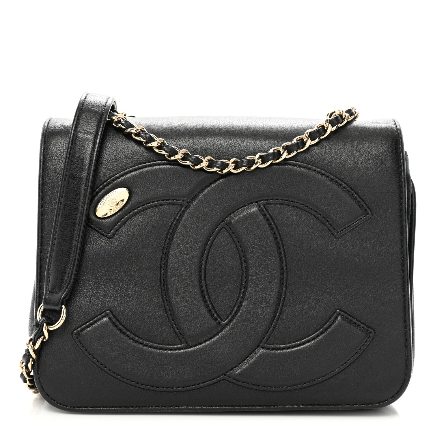 Chanel Lambskin CC Mania Flap Bag Black