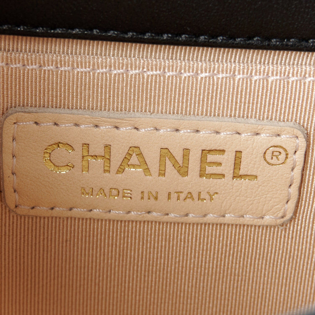 Chanel Goatskin Quilted Chic Pearls Flap Black