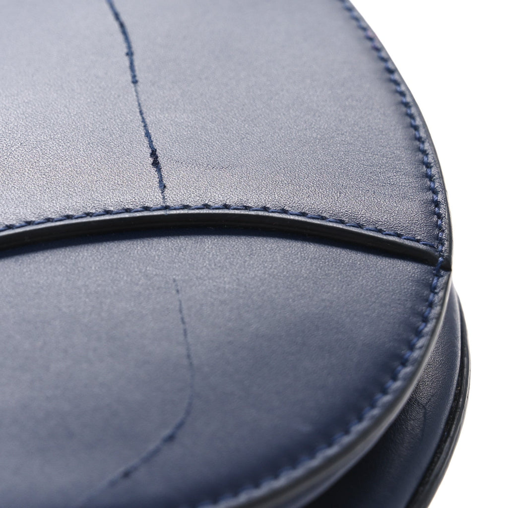 Christian Dior Calfskin Saddle Bag Blue