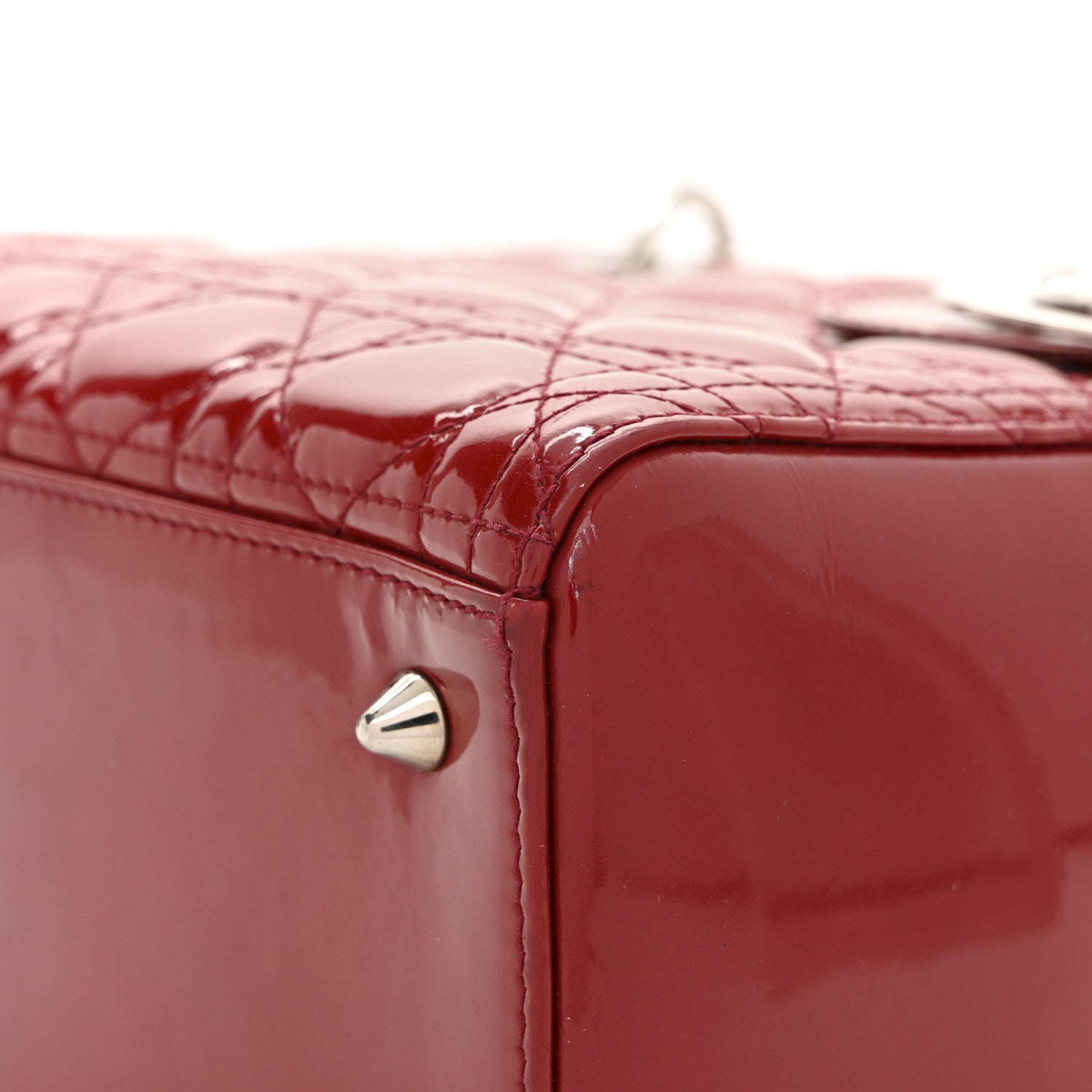 Christian Dior Patent Cannage Medium Lady Dior Red