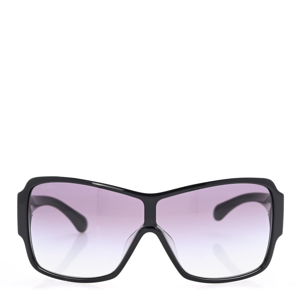 Acetate Shield Sunglasses 5449-A Black