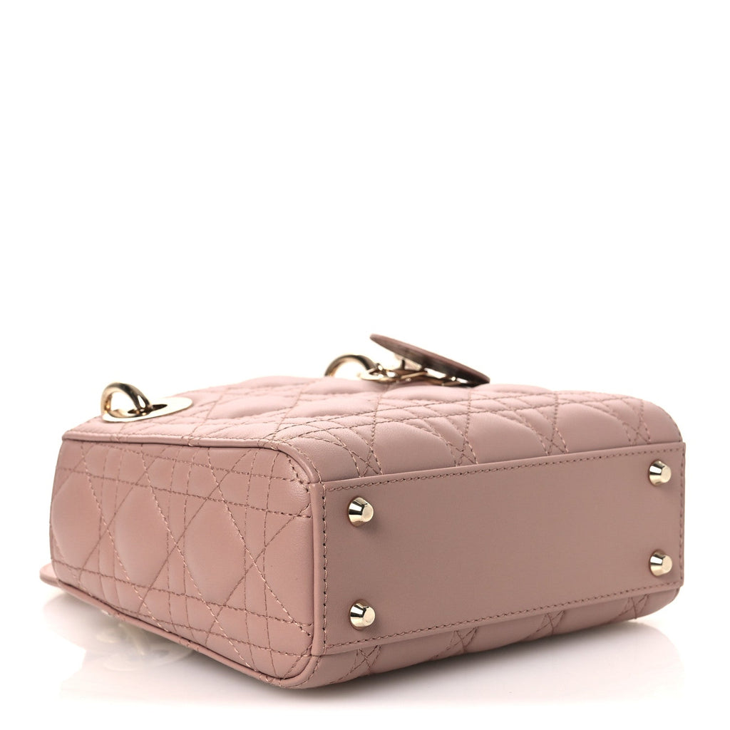 Christian Dior Lambskin Cannage Mini Lady Dior Blush