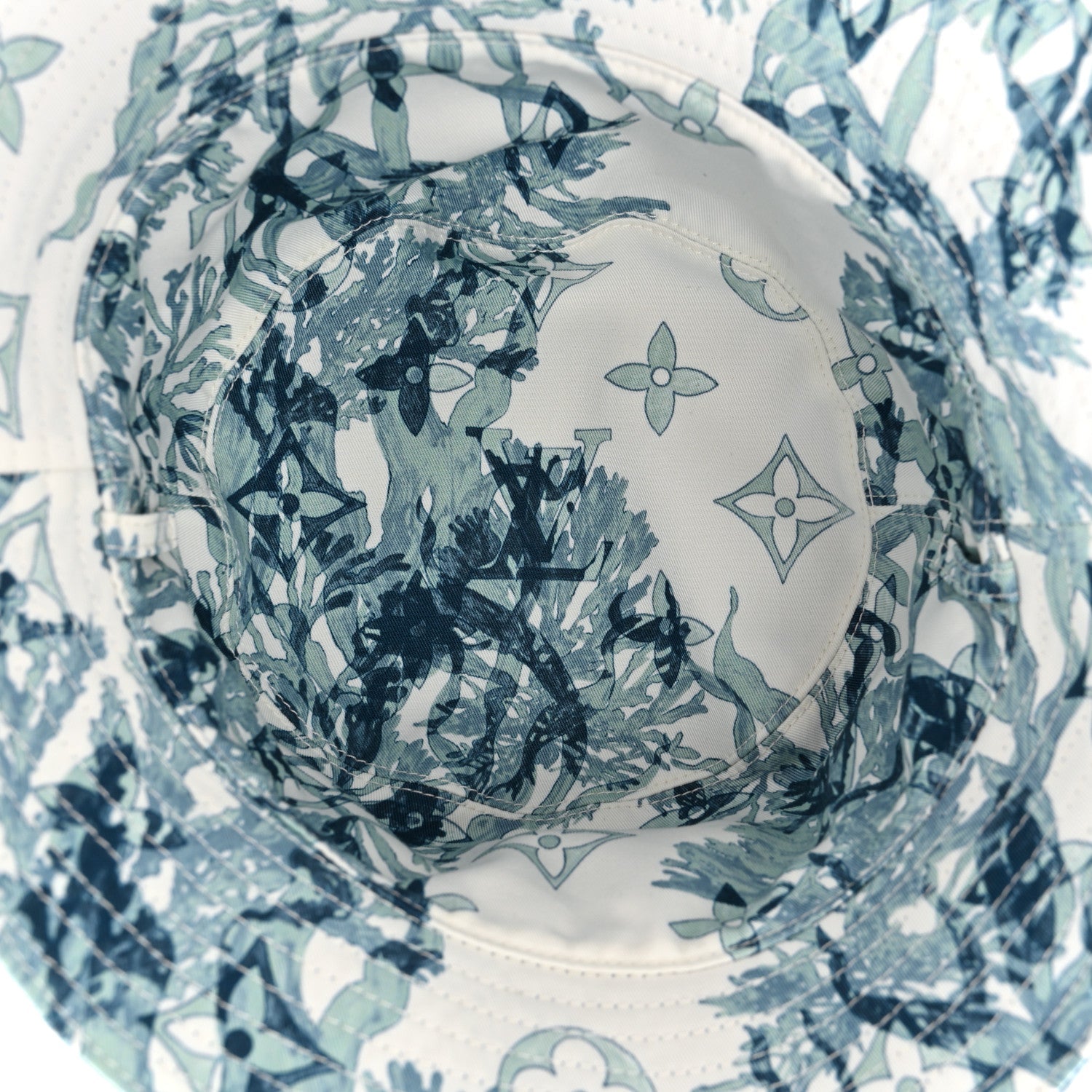 Louis Vuitton Cotton LV Play Monogram Aquagarden Reversible Bucket Hat Blue
