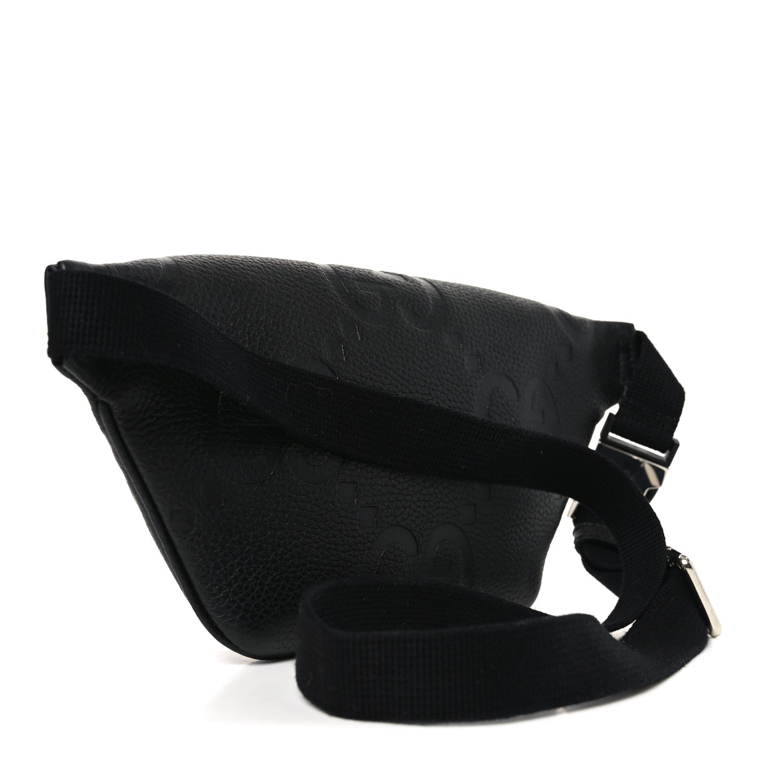 Gucci Piuma Calfskin Jumbo GG Embossed Small Belt Bag Black