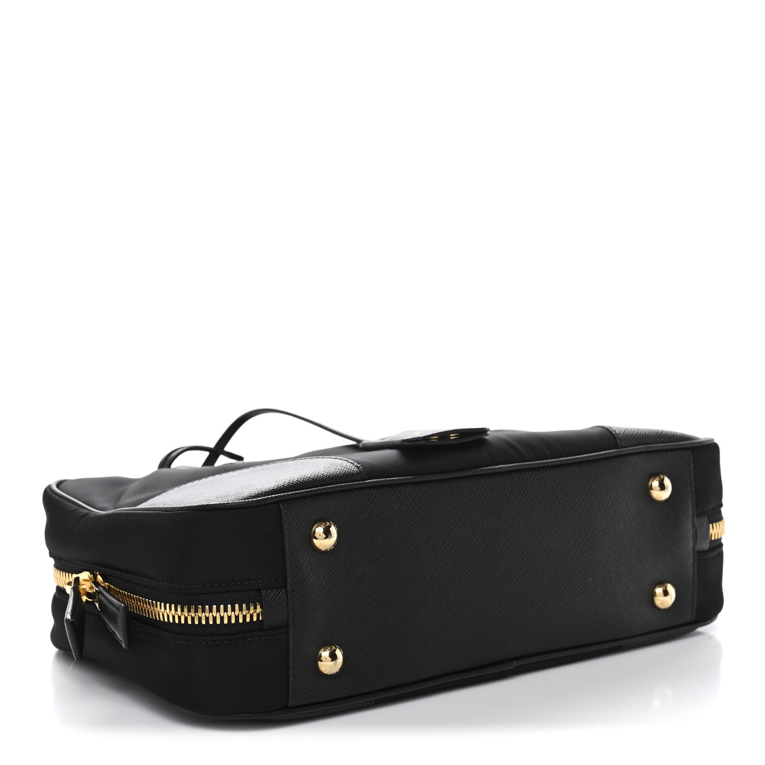 Prada Re-Nylon Saffiano Medium Re-Edition 1978 Two Handle Bag Black