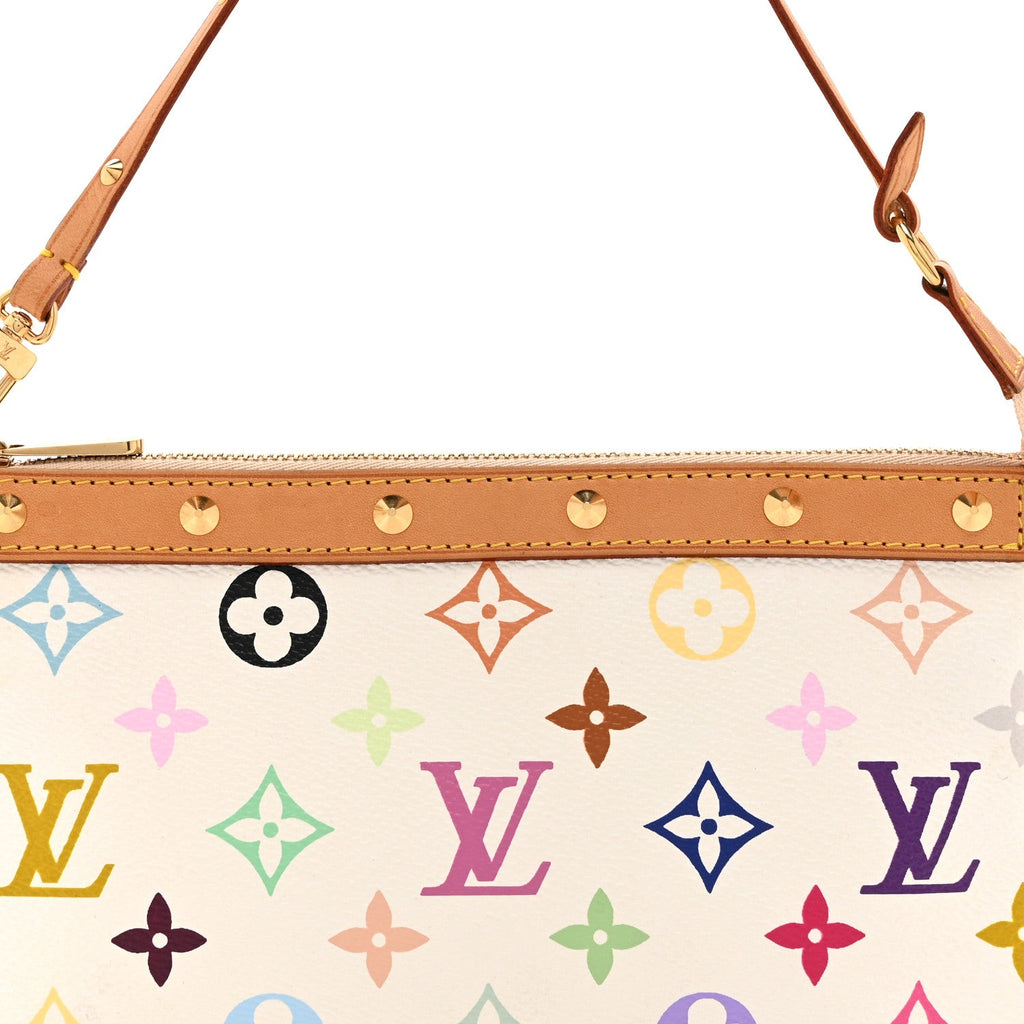 Louis Vuitton Monogram Multicolor Pochette Accessories White