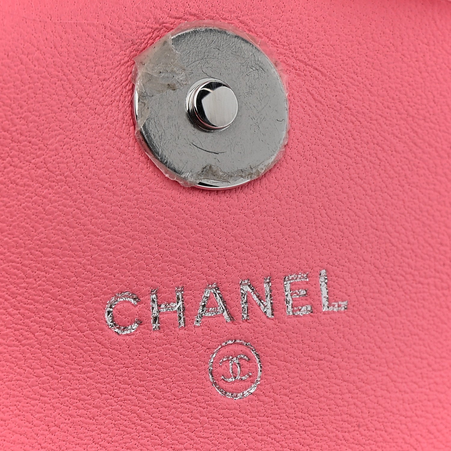Chanel Shearling Lambskin CC Hook Card Holder Pink
