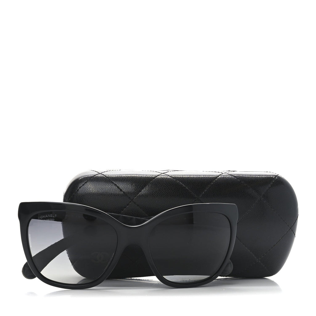Acetate Quilted Polarized Butterfly CC Sunglasses 5288-Q Black