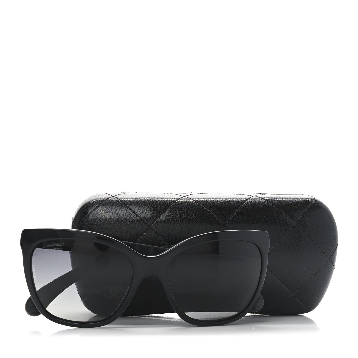Acetate Quilted Polarized Butterfly CC Sunglasses 5288-Q Black