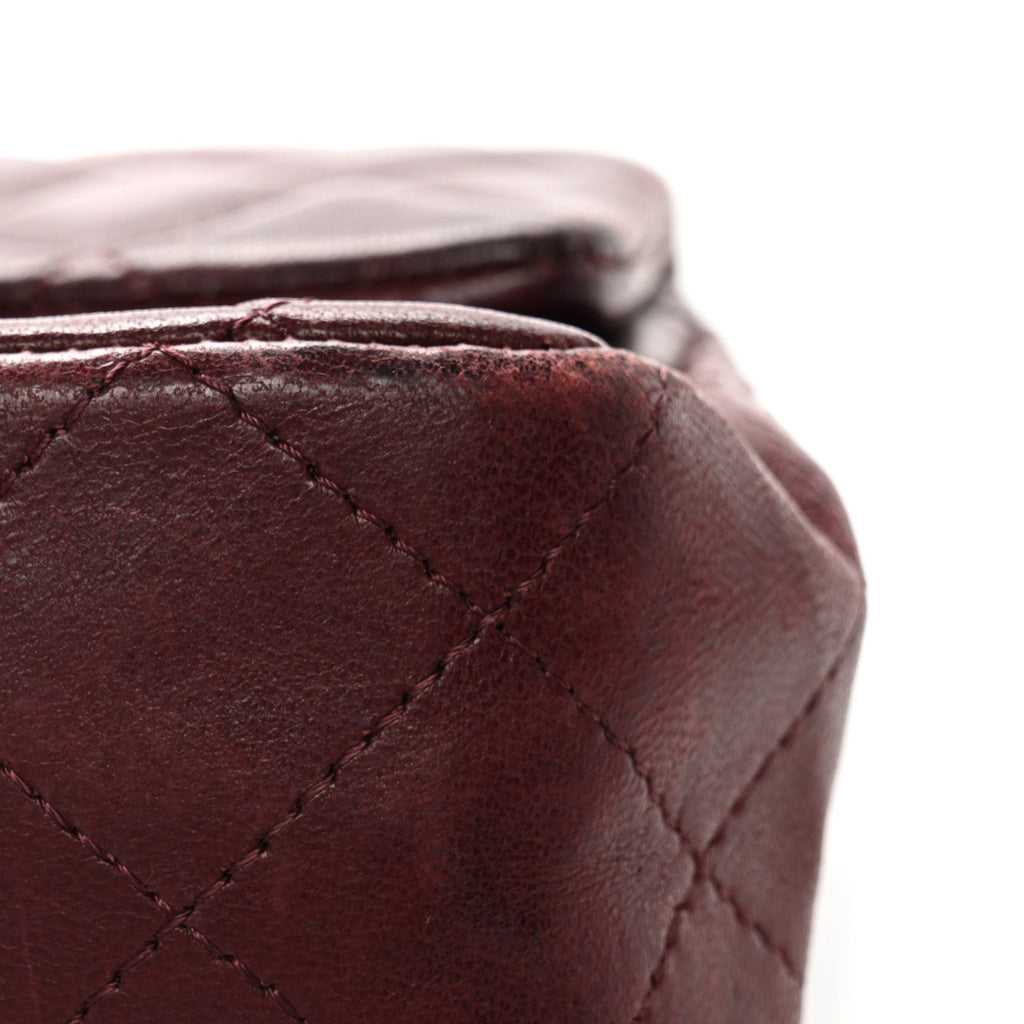 Chanel Lambskin Quilted Mini Rectangular Flap Burgundy