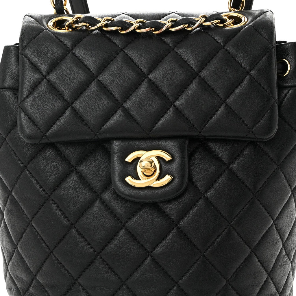 Chanel Lambskin Quilted Mini Urban Spirit Backpack Black