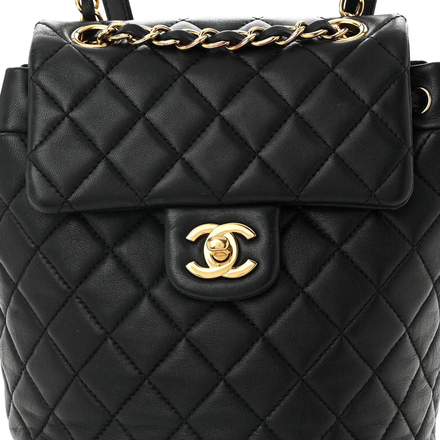 Chanel Lambskin Quilted Mini Urban Spirit Backpack Black