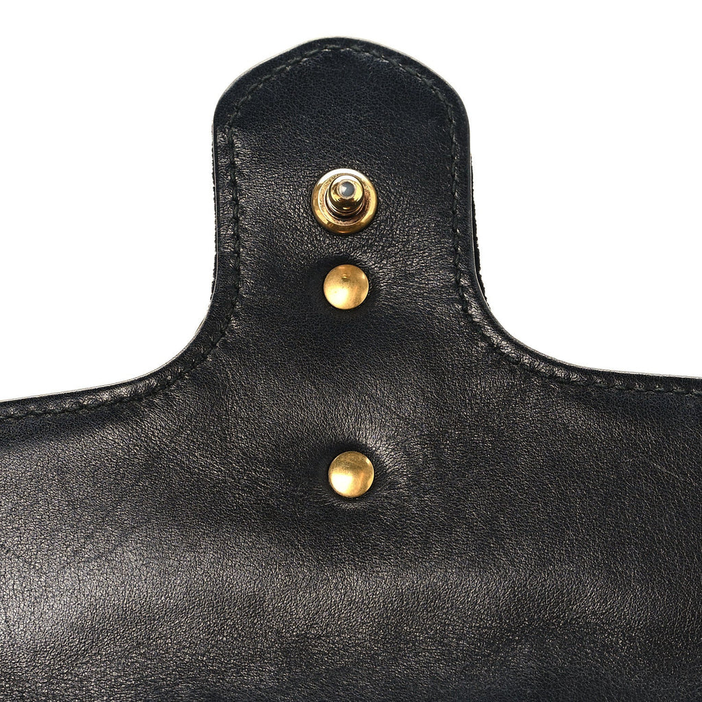Gucci Velvet Matelasse Mini GG Marmont Shoulder Bag Black