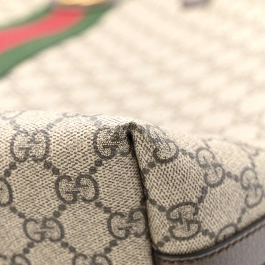 Gucci GG Supreme Monogram Medium Ophidia Tote Bag Brown