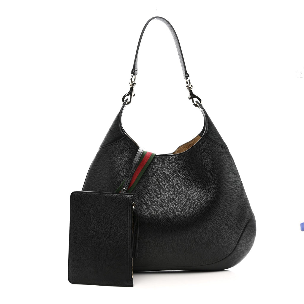 Gucci Soft Grained Calfskin Maxi B Hobo Black