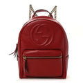 Gucci Pebbled Calfskin Soho Chain Backpack Hibiscus Red