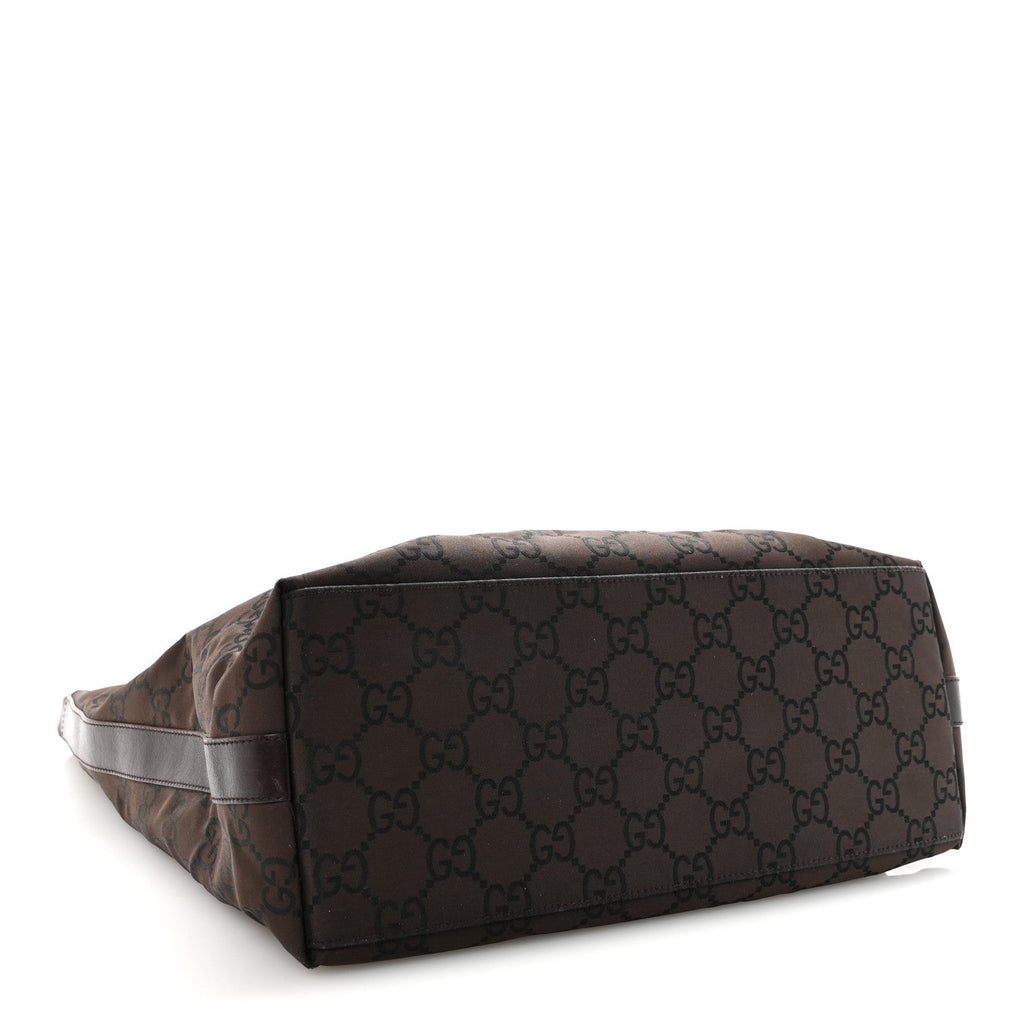 Gucci Nylon Monogram Hobo Dark Brown