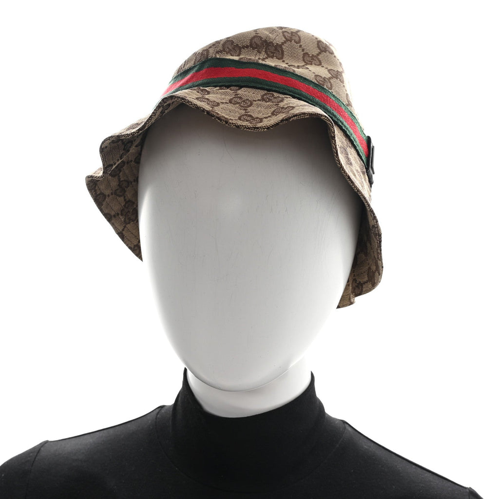 Gucci Monogram Web Bucket Hat M Brown