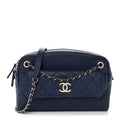 Chanel Caviar Quilted Large In & Out Camera Case Navy