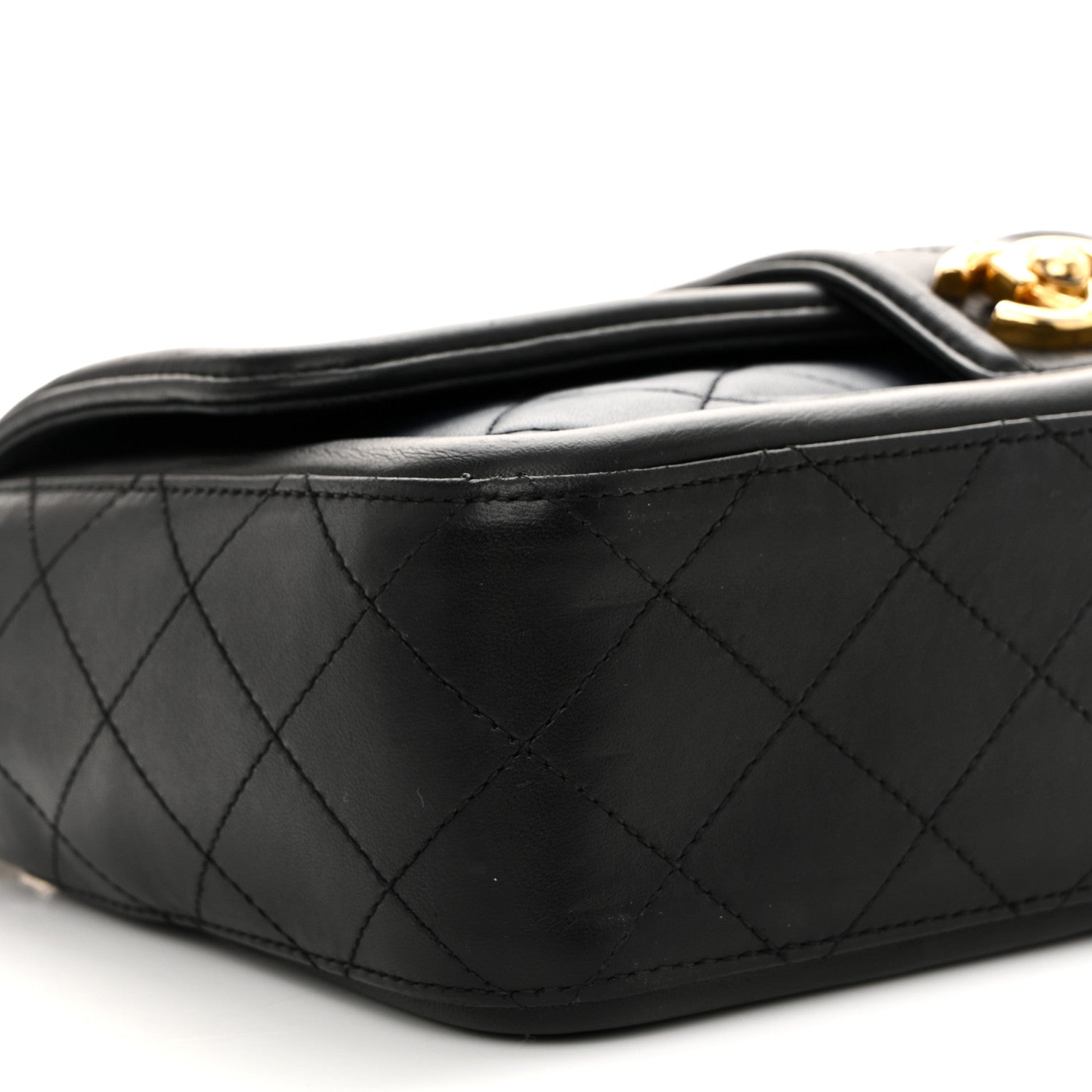 Chanel Lambskin Quilted Medium Elegant CC Flap Navy Black