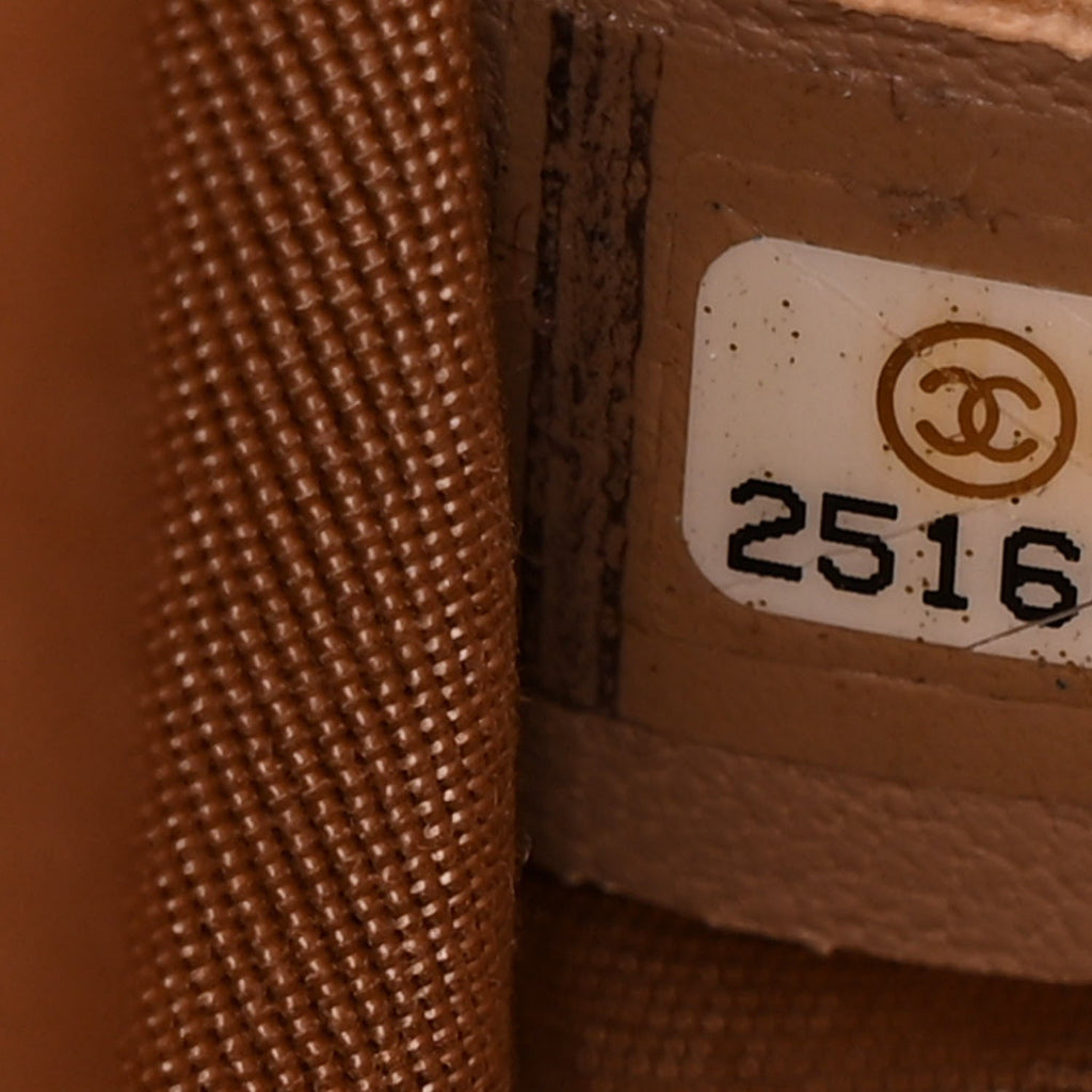 Chanel Caviar Chevron Quilted Medium Boy Flap Brown