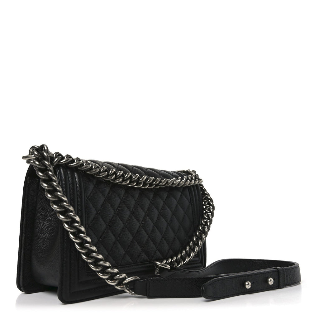 Chanel Caviar Quilted Medium Boy Flap Black