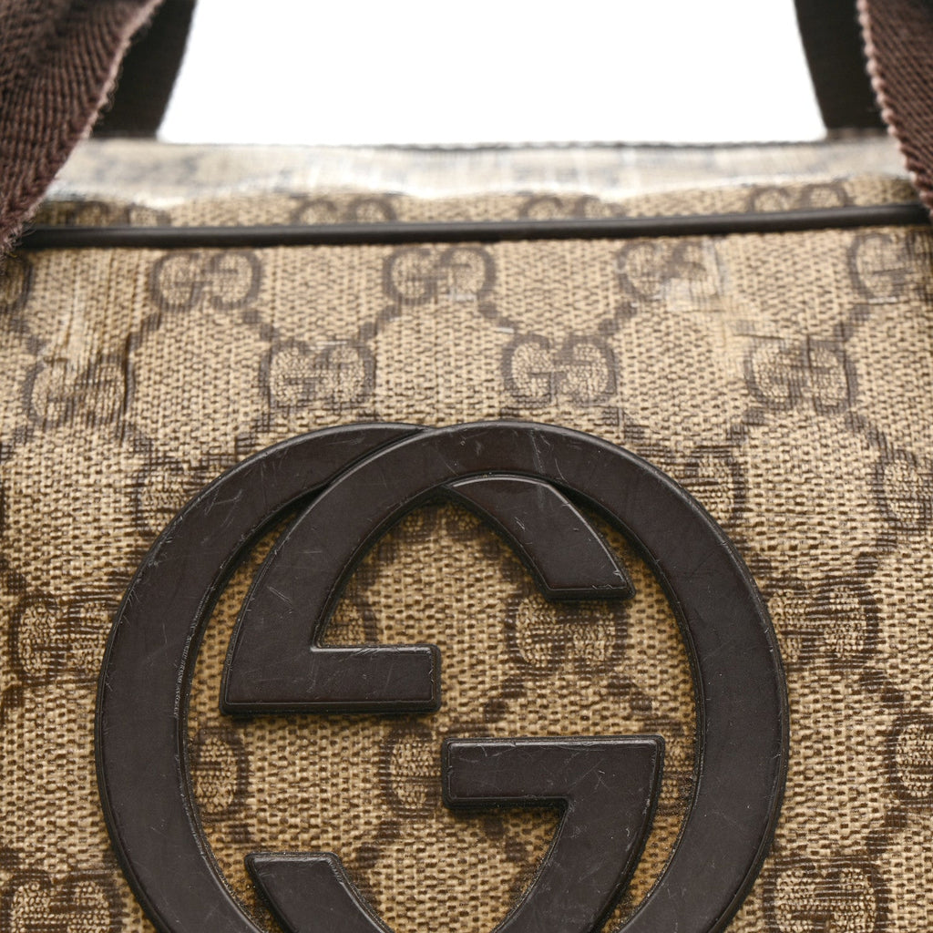 Gucci GG Plus Monogram Interlocking G Briefcase Brown