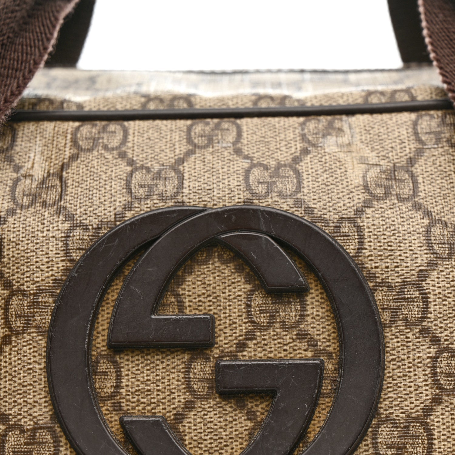 Gucci GG Plus Monogram Interlocking G Briefcase Brown