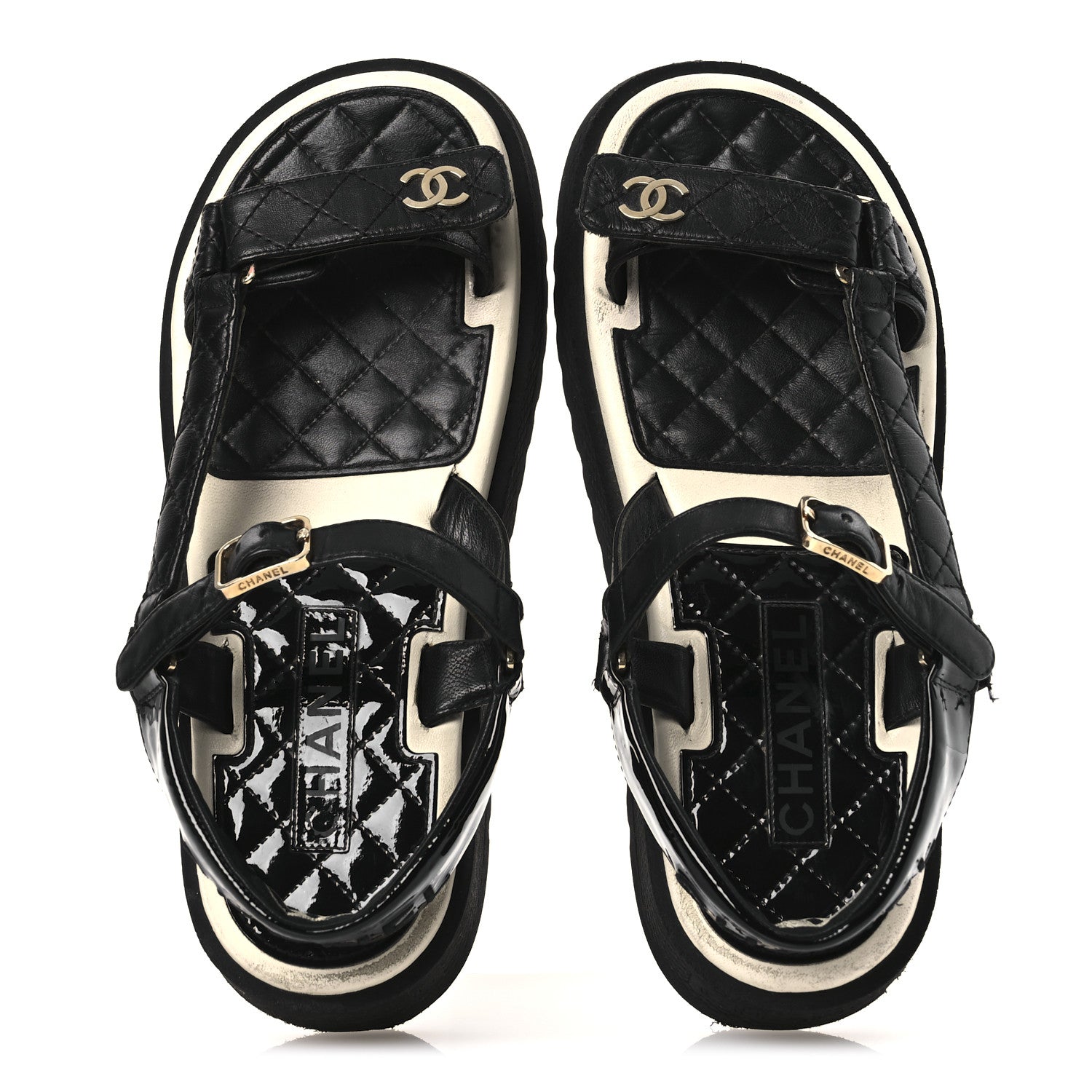 Lambskin Patent Logo Platform Sandals 39 Black