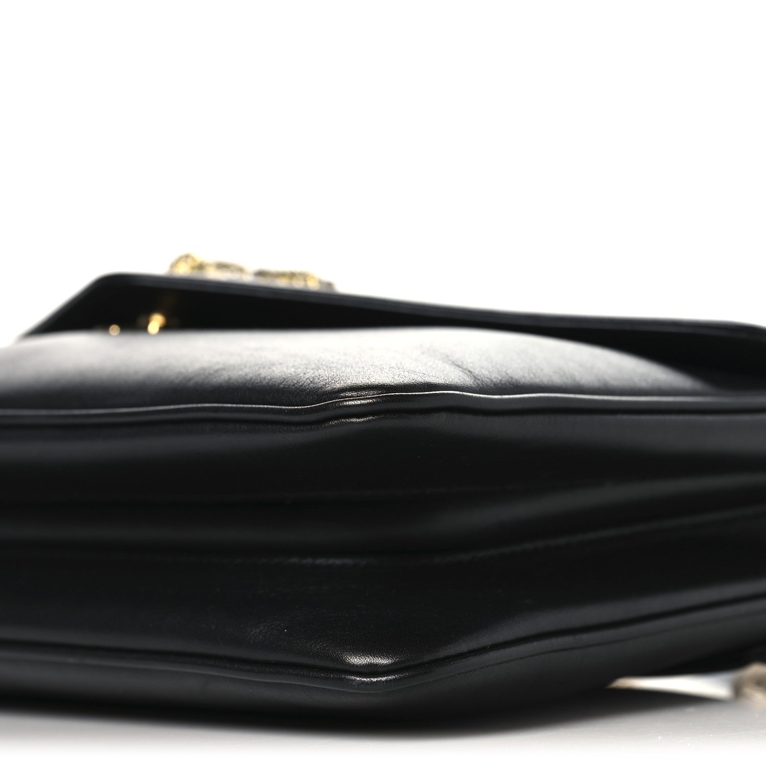 Gucci Vitello Palmellato Lux Crystal Medium Rajah Shoulder Bag Black