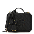 Chanel Caviar Quilted Medium CC Filigree Vanity Case Black
