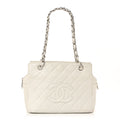 Chanel Caviar Quilted Petit Timeless Tote PTT White