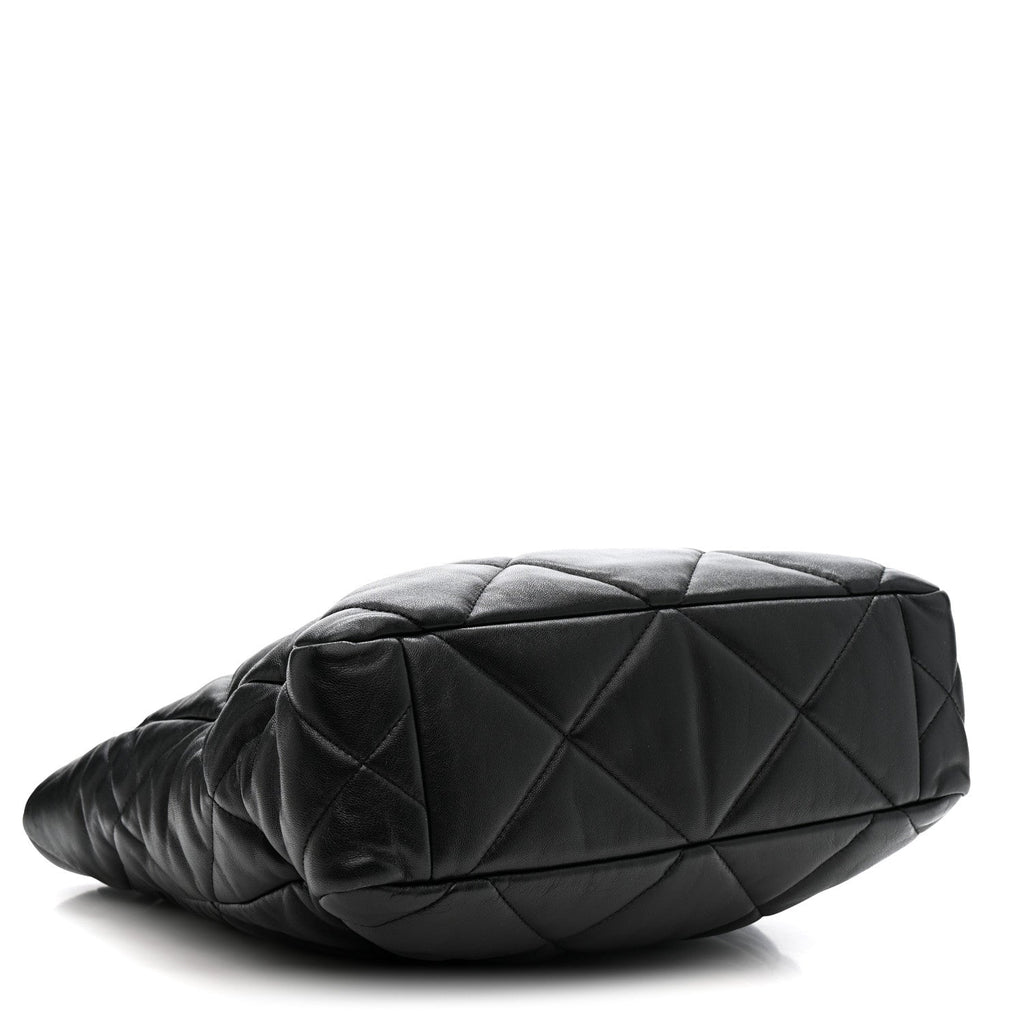 Chanel Lambskin Quilted Chanel 19 Shopping Bag Black