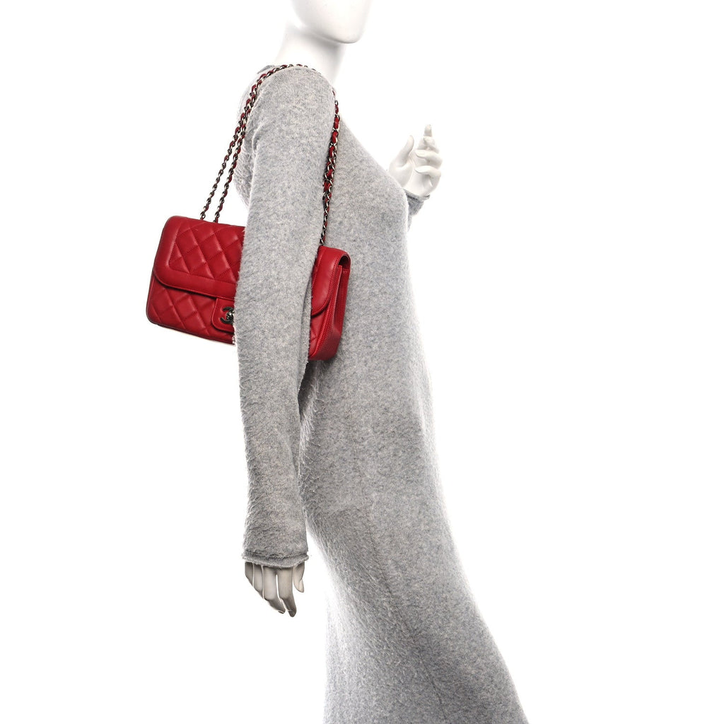 Chanel Lambskin Medium Coco Rider Flap Red