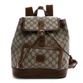 Gucci GG Supreme Monogram Azalea Calfskin Retro Interlocking G Buckle Backpack Beige Ebony Brown Sugar
