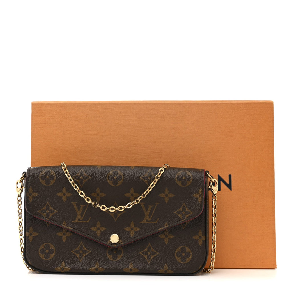 Louis Vuitton Monogram Pochette Felicie Chain Wallet Fuchsia